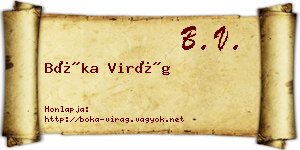 Bóka Virág névjegykártya